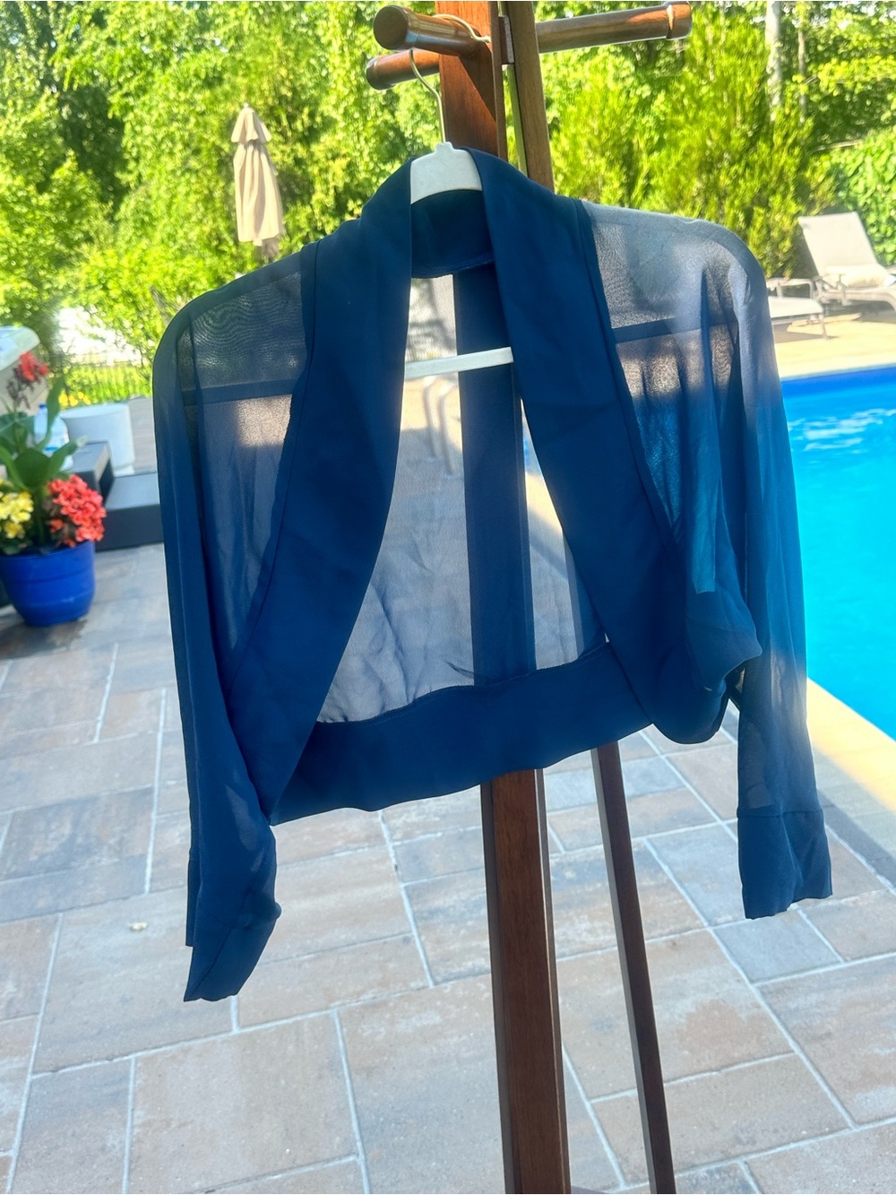 JJs House Navy Sheer Bolero Shrug Jacket